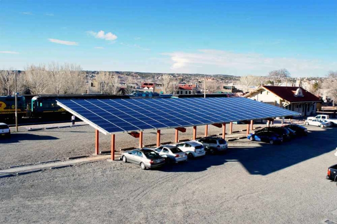 Solar carport at Tomasitas restaurant, Santa Fe