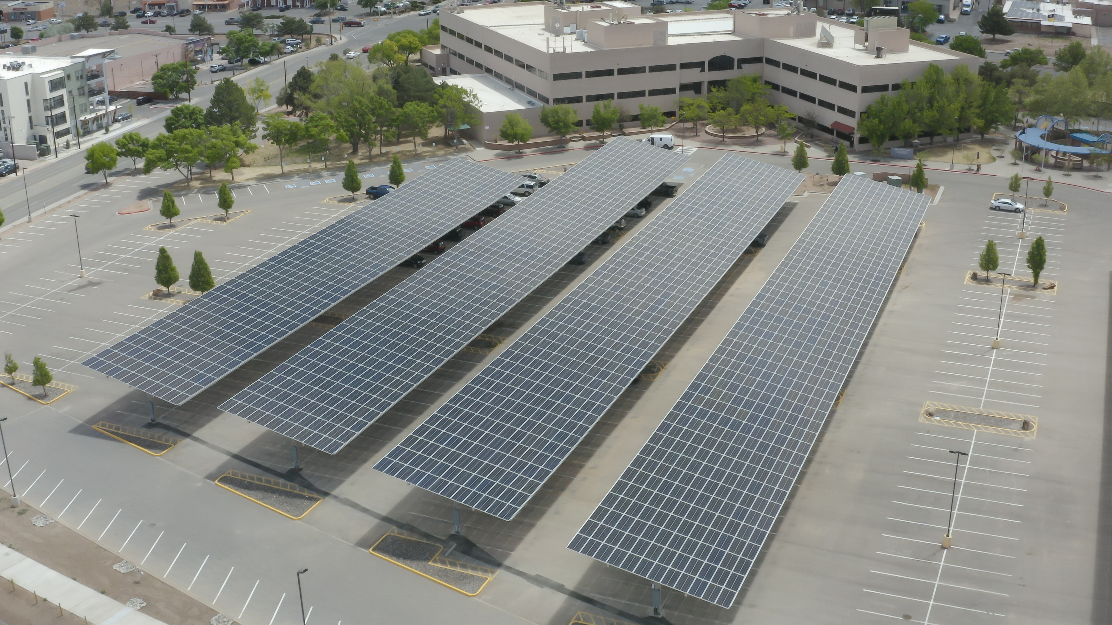 Solar carports for commercial