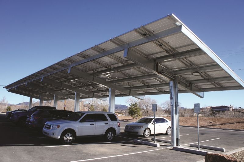 Solar panel covered parking
